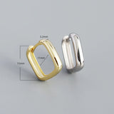 925 Silver Square Earrings Geometric Crystal Jewelry