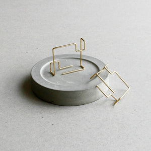 Square Earrings Minimalist Jewelry 925 Silver Brincos Orecchini