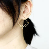 Square Earrings Minimalist Jewelry 925 Silver Brincos Orecchini