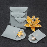 Gray Velvet Envelope Gift Bag Jewelry Pouch