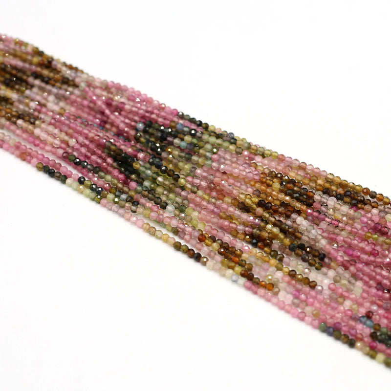 2mm Tourmaline Loose Beads Natural Stones for DIY Jewelry Making