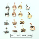 Square Crystal Earrings Bases 12mm with Lever Back Hook