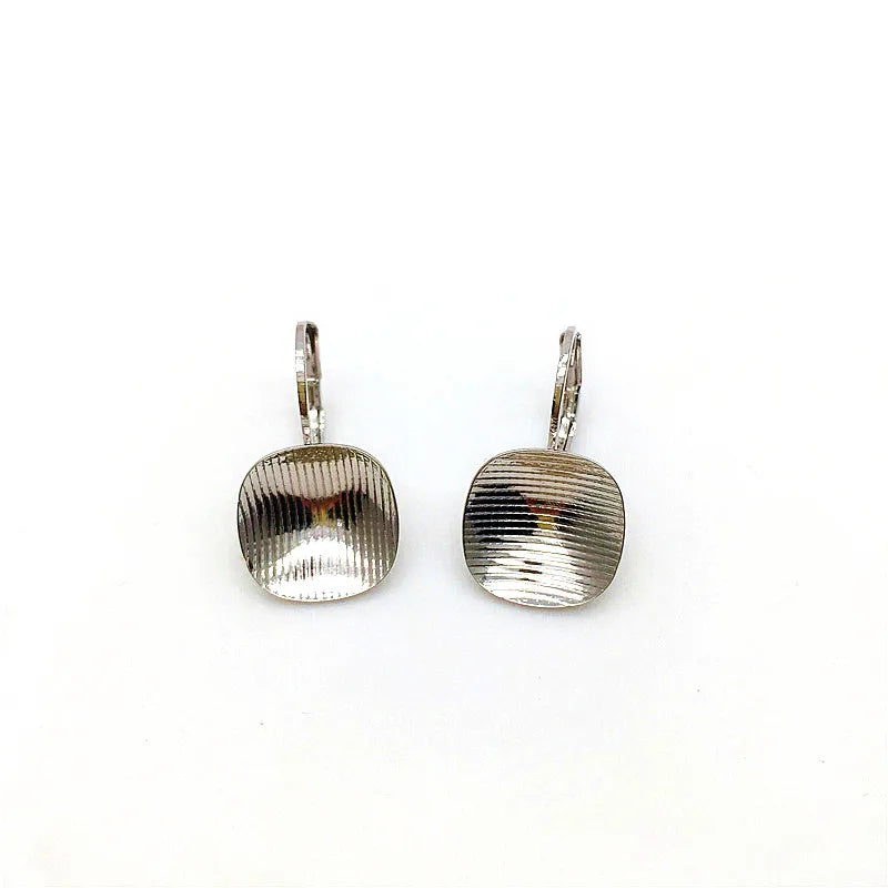 Square Crystal Earrings Bases 12mm with Lever Back Hook