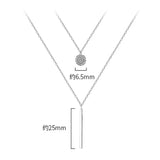 Double Layer Clavicle Necklace Women Square Flash Diamond Round