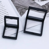 Square Floating Display Case Jewelry Storage Rack Ring Earring Stand Pendant