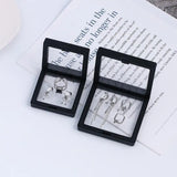 Square Floating Display Case Jewelry Storage Rack Ring Earring Stand Pendant