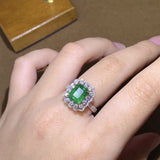 Emerald Gemstone Pendant Necklace 18k Filled Fine Jewelry