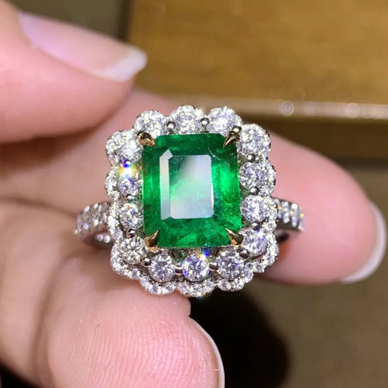 Emerald Gemstone Pendant Necklace 18k Filled Fine Jewelry