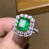 Emerald Gemstone Pendant Necklace 18k Filled Fine Jewelry