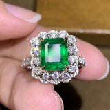 Emerald Gemstone Pendant Necklace 18k Filled Fine Jewelry