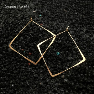 Square Hoop Earrings 925 Silver Vintage Jewelry Oorbellen Pendientes