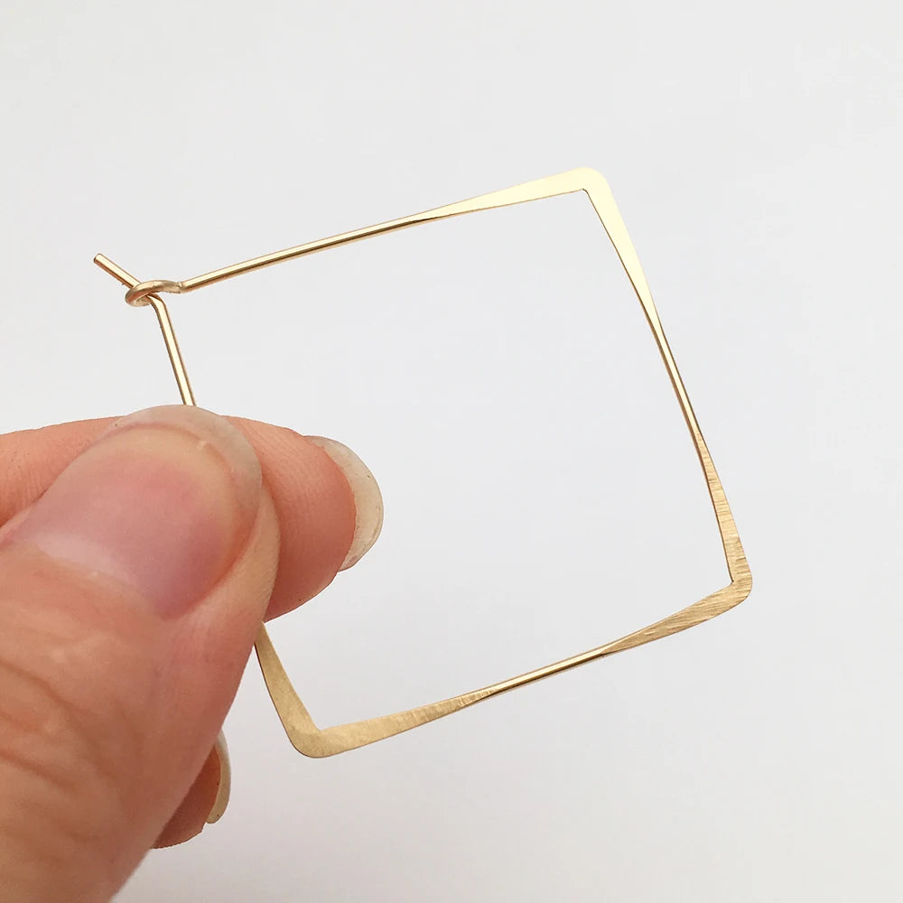Square Hoop Earrings 925 Silver Vintage Jewelry Oorbellen Pendientes