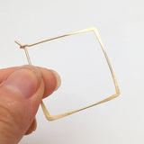 Square Hoop Earrings 925 Silver Vintage Jewelry Oorbellen Pendientes
