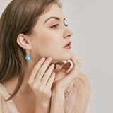 Square Hoops Earrings with Austrian Crystal for Bridal Wedding Party