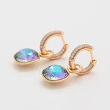 Square Hoops Earrings with Austrian Crystal for Bridal Wedding Party