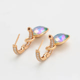 Square Hoops Earrings with Austrian Crystal for Bridal Wedding Party