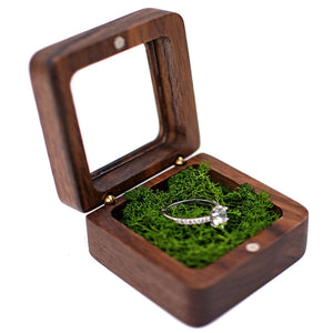 Square Jewelry Box Open Window Flip Lid Ring Necklace Proposal Packaging Display