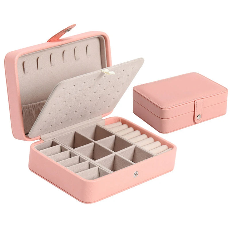 Square Jewelry Organizer Box Portable Leather Jewelry Display