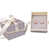Square Jewelry Set Box Necklace Paper Box Grey Box with Ribbon