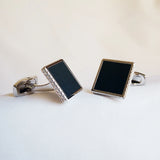 Square Leather French Cufflinks for Men's Shirts