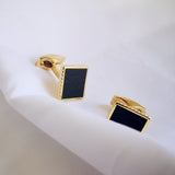 Square Leather French Cufflinks for Men's Shirts