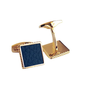 Square Leather French Cufflinks for Men's Shirts