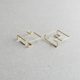 Square Line Earrings 14K Filled Minimalist Jewelry