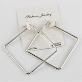 Square Metal Earrings 4,5 cm Lightweight Minimalist Design
