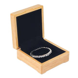 Square Wooden Bracelet Bangle Storage Box Organizer Case