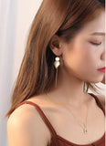 Square Opal Drop Earrings 925 Silver Tassel Earrings Girls Dangle