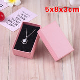 Square Pink Jewelry Travel Packaging Box Necklace Ring Earrings Bracelet
