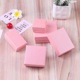 Square Pink Jewelry Travel Packaging Box Necklace Ring Earrings Bracelet