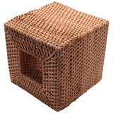 Wicker Tissue Box Cover, Hand Woven Rattan Holder, 5.7 x 5.7 x 5.7 Inches