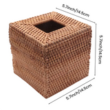 Wicker Tissue Box Cover, Hand Woven Rattan Holder, 5.7 x 5.7 x 5.7 Inches