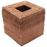Wicker Tissue Box Cover, Hand Woven Rattan Holder, 5.7 x 5.7 x 5.7 Inches