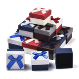 Square Ring Cardboard Jewelry Box with Sponge 5~6.6cm DIY Marriage Gift