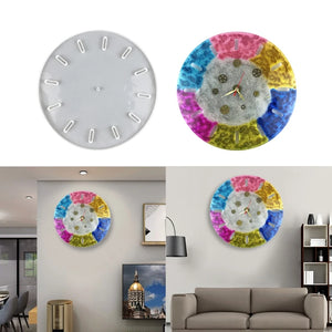 Square Round Clock Epoxy Resin Mold DIY Crafts Silicone Mould