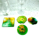 Square Round Coaster Resin Mould for DIY Cup Mats Table Home Decoration