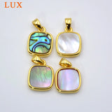 Square Sea Shell Pendant Geometric Necklace Mother of Pearl Jewelry