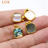 Square Sea Shell Pendant Geometric Necklace Mother of Pearl Jewelry