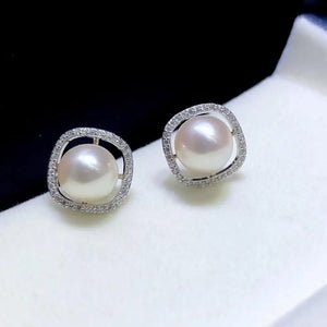 925 Silver Earrings Findings for Pearls Agate Crystal