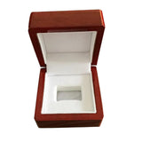 Wooden Square Shape Championship Ring Collection Box Wine Red 1 Hole