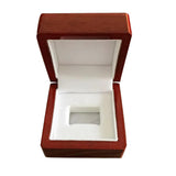 Wooden Square Shape Championship Ring Collection Box Wine Red 1 Hole