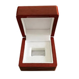 Wooden Square Shape Championship Ring Collection Box Wine Red 1 Hole
