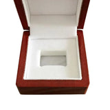 Wooden Square Shape Championship Ring Collection Box Wine Red 1 Hole