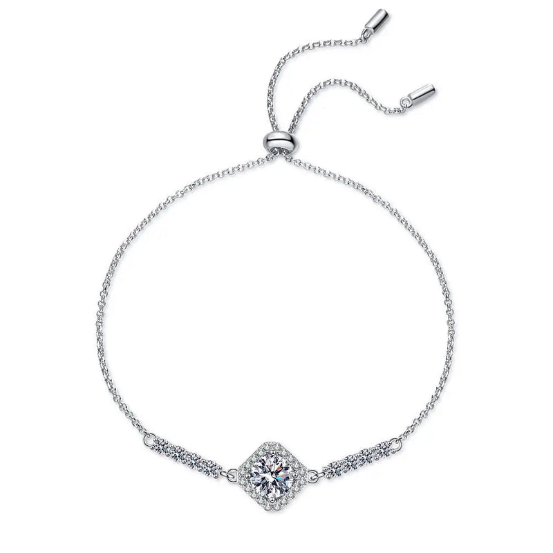 1ct Moissanite Diamond Bracelet 925 Sterling Silver Bangle Women Gift