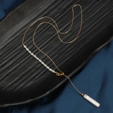 Silver Bullion Pendant Necklace with Freshwater Pearl