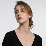 Silver Bullion Pendant Necklace with Freshwater Pearl
