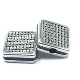 Square Stainless Steel Beads Spacer Charms DIY Jewelry