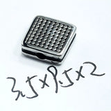 Square Stainless Steel Beads Spacer Charms DIY Jewelry